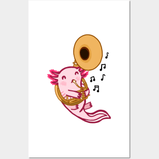 Sousaphone Axolotl Posters and Art